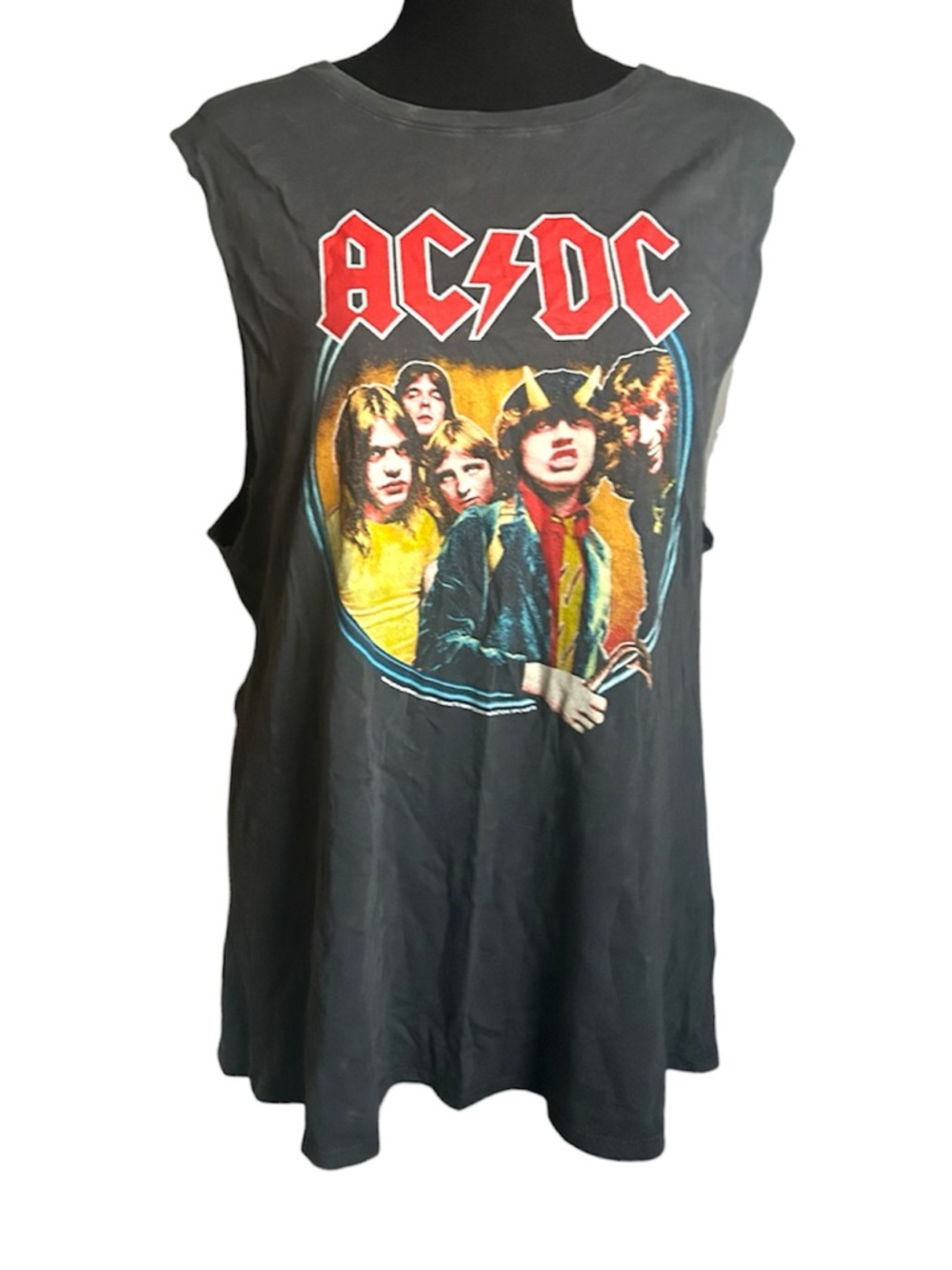 AC⚡️DC Grey Muscle Tank Top